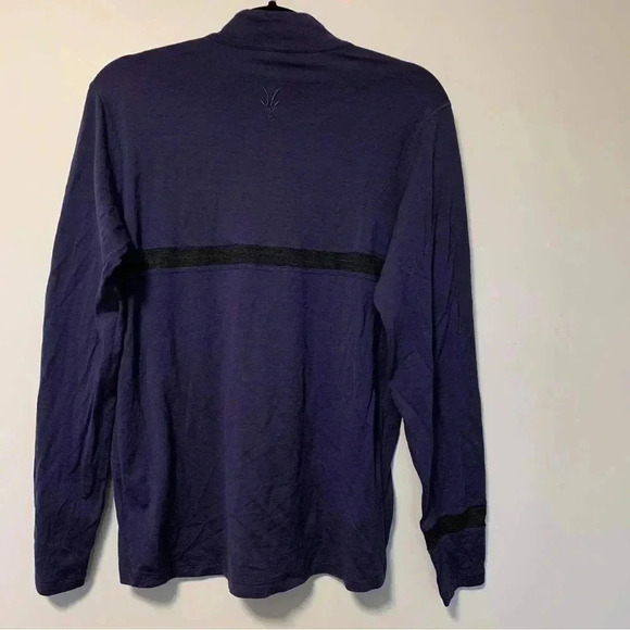 Ibex 100% merino wool purple quater  zip sweater - Picture 3 of 4